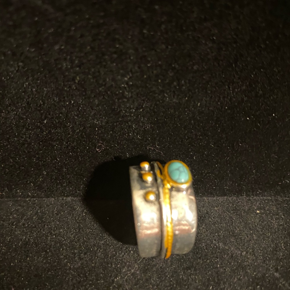 HANDMADE 925 SILVER TURQUOISE RING SIZE 7 - Picture 7 of 9